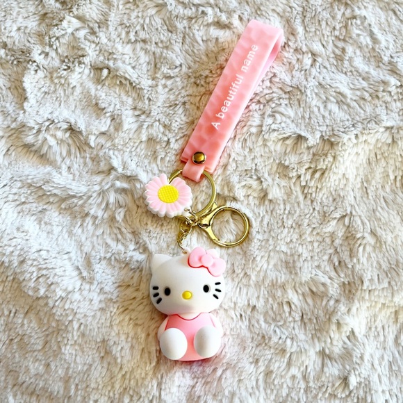Sanrio Hello Kitty Pink Keychain Bag Accessory Wristlet - Picture 1 of 2